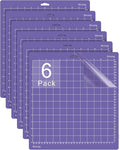 Gwybkq Cutting Mat, Compatible with Cricut Explore Air 2/Maker 6 Pack Strong 12x12 Purple Adhesive Sticky Non-Slip Cut Mats for Silhouette Cameo 4/3/2/1 Replacement Accessories for Crafts