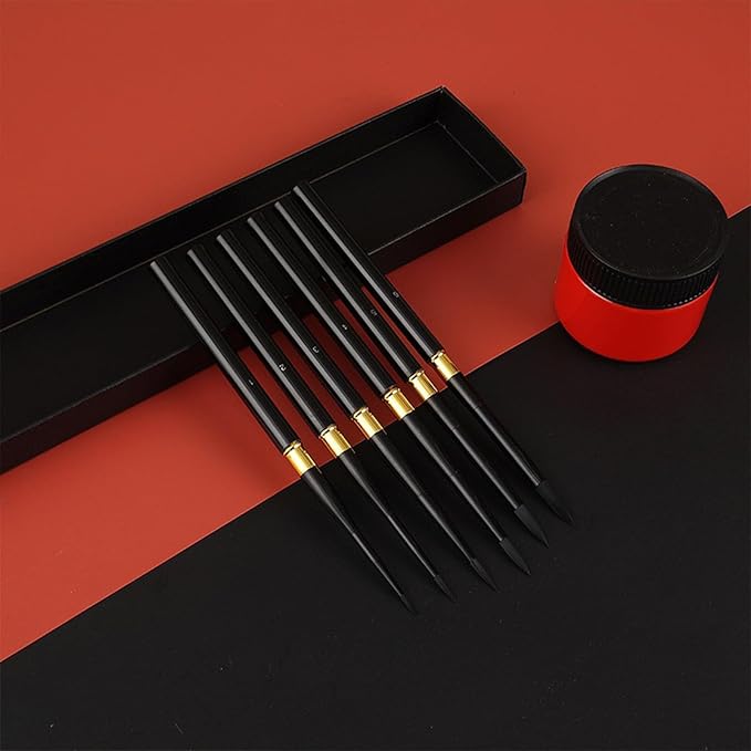 6Pcs Paint by Numbers Kit for Adults Acrylic Paint Brushes Set,Professional Fine Tip Detail Paintbrushes for Watercolor Gouache Oil Face Painting,Models,Figurine,Craft
