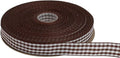Gingham Ribbon 50 Yard Each Roll 100% Polyester Woven Edge (5/8" x 50 Yards, Coffee)