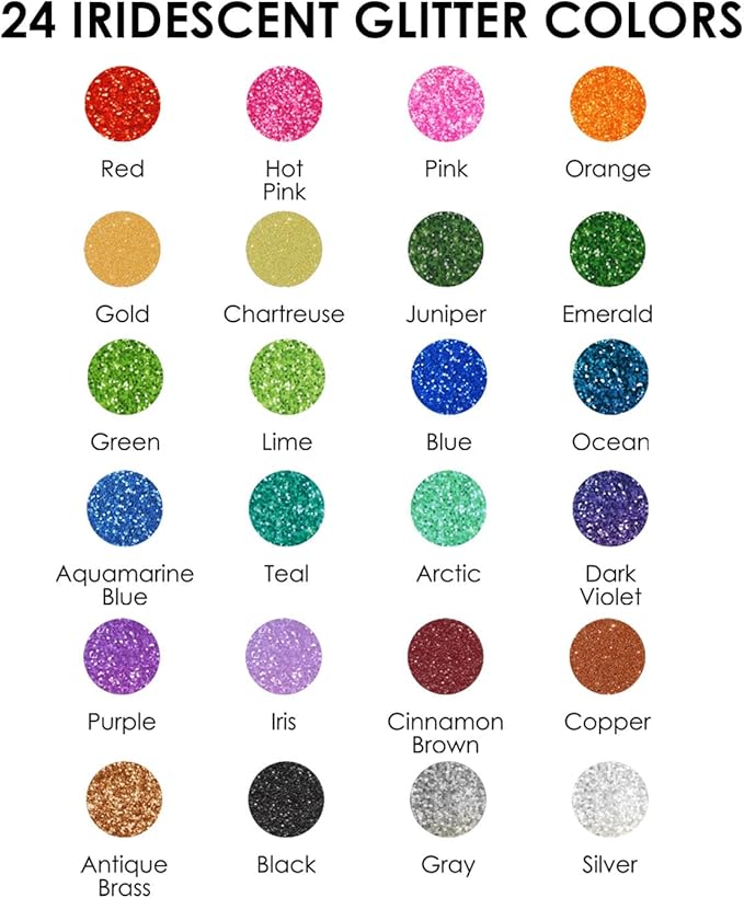 Grabie Glitter Metallic Markers, Extra-Fine Tip Glitter Acrylic Paint Markers, Quick-Drying Water-based Ink Glitter Pens for Adults, DIY Crafts Making (Extra Fine Tip 24 Colors, Pack of 24)