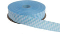 Gingham Ribbon 50 Yard Each Roll 100% Polyester Woven Edge (1" x 50 Yards, Light Blue)