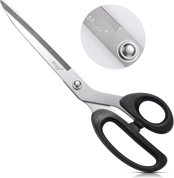 Mr.do Fabric Scissors 10 inch Sewing Scissors All Purpose Sharp Heavy Duty Fabric Scissors for Cutting Clothes Leather Classic Stainless Steel Professional Fabric Shears for Tailor Office Home