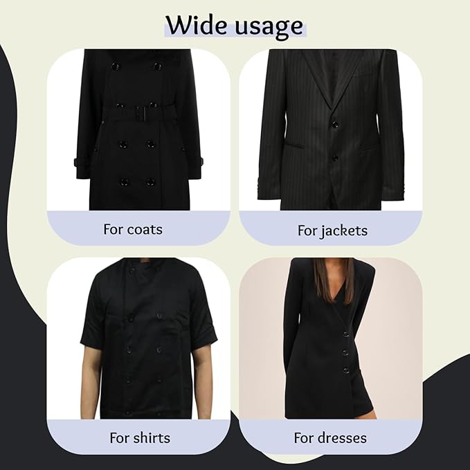 100 Pcs Black Sewing Buttons 3/4" (19 mm) Round Flat Glossy Buttons 4-Hole 30L Large Plastic Buttons Polished Uniform Bulk Buttons for Sewing Workwear School Chef Aprons Pants Jacket Bags Craft DIY