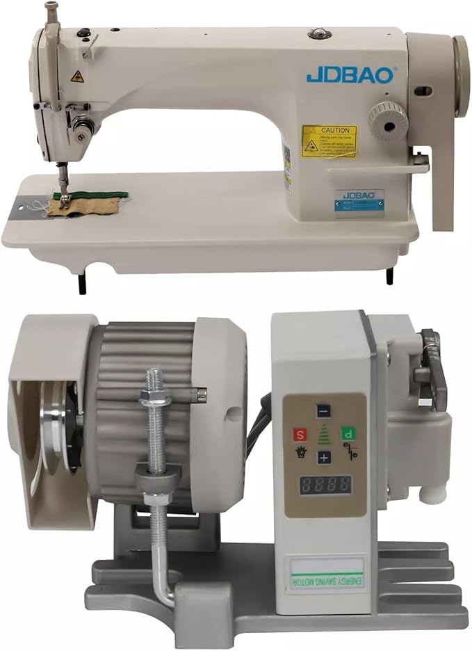 Industrial Electric Sewing Machine, Freestanding Mounting Foot Pedal Operation Tailoring Machines, Heavy Duty Full Metal Frame with Motor, Suitable for Tailors/Drapery Manufacturers