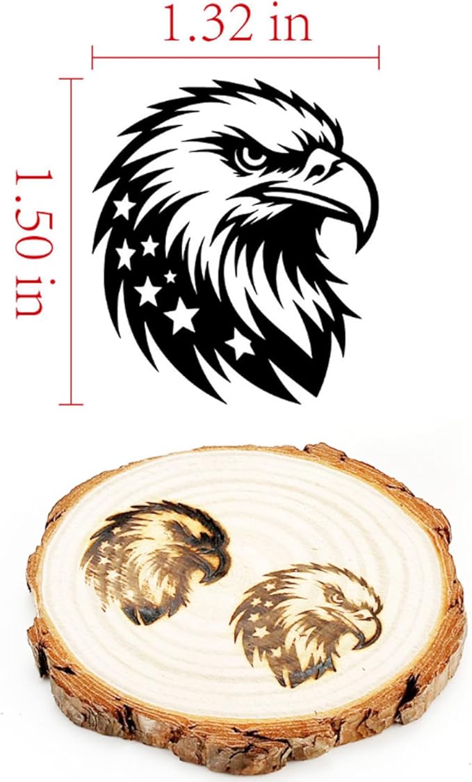 AIMOADO American Eagle Branding Iron Stamp, 1 1/2" Wood Branding Iron Personalized Logo for Meat, Burger, Wood, Hats with Full Set Tools