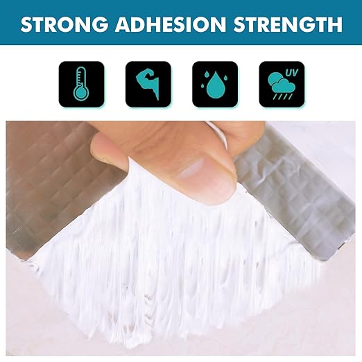 Vaste Outdoor Waterproof Aluminium Butyl Tape, 3.94inch x 16.4feet x 3/64inch, RV/Marine Sealant Tape, Stop Camper Roof Leak, Roofing Sheet Repair, Boat Sealing, Weatherproof and Durable, UV-Resistant