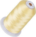 Simthread 5500Yds Embroidery Thread, 5000M High-Yardage 40WT 100% Polyester Thread – 170+ Vivid Colors, High-Speed Rated – Compatible with Brother, Singer, Janome & More - Maize S021