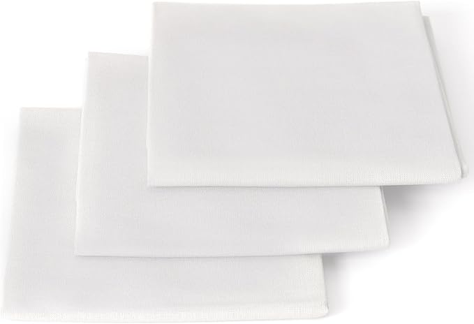 3 Pieces 18 x 21 Inches Cotton Fabric Precut Quilting Fabric Bundles Solid Colors Layer Cakes Quilt Material for DIY Craft Sewing Embroidery (White)