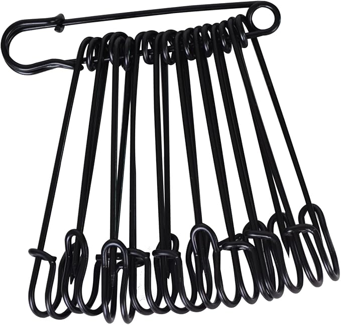 50 Pcs Safety Pins Heavy Duty Large Safety Pins (Black)