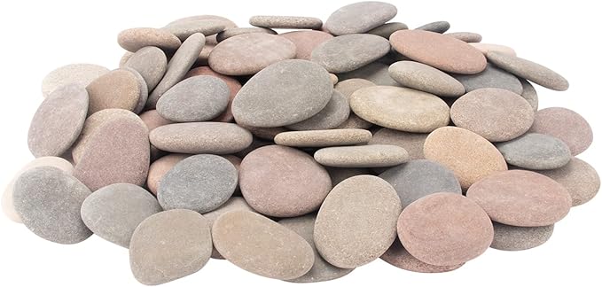 [About 97 PCS - 102 PCS](18.2 Pounds) Painting Rocks,2.26"-3.49" River Rocks,Flat Stones,Craft Rocks,DIY Rocks