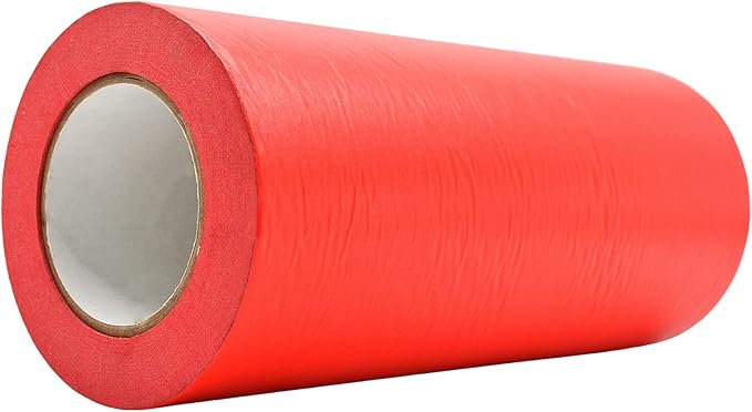 WOD MTC5 Colored Masking Tape, Red, 12 inch x 60 yds. Colorful Teacher Painters Tape for Fun DIY Art & Crafts, Lab Labeling, Writable & Classroom Decorations