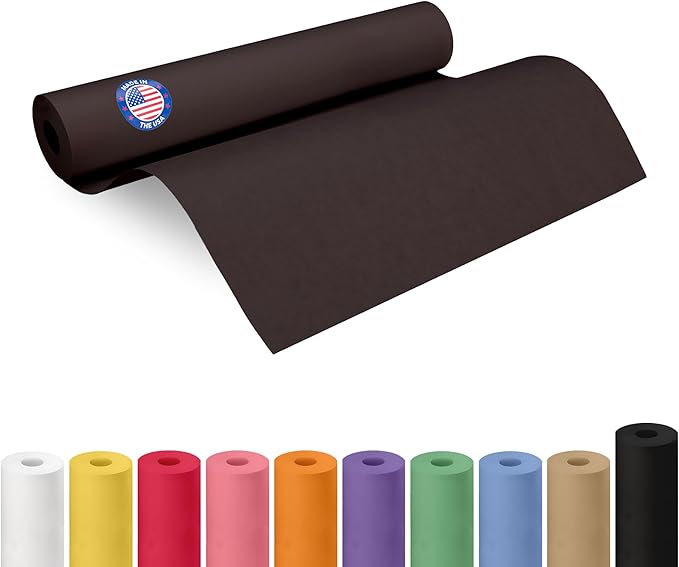 18" x 1200" (100 feet) Black Kraft Paper Roll - USA-Made Quality Craft Paper for Gift Wrapping, Kids' Arts & Crafts, School Projects - 100% Recycled Natural Material 50lb Thickness by IDL Packaging