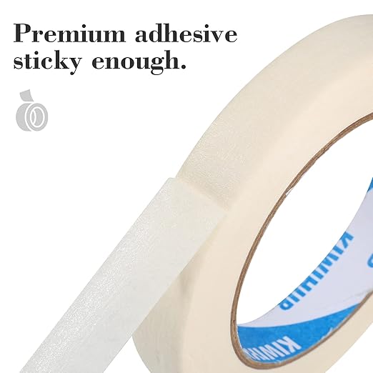 Beige White Painters Tape,1 inch x 60 Yards - Medium Adhesive White Masking Tape for Painting,Labeling,DIY Crafting, Decoration and School Projects