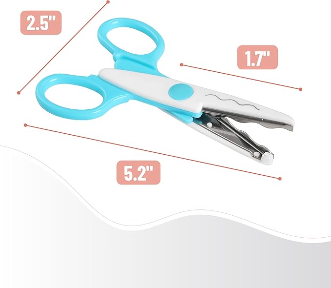 Mr. Pen Craft Scissors - Decorative Edge, 6 Pack, White & Vibrant Color, Zig Zag & Pattern Scissors for Crafting & Scrapbooking