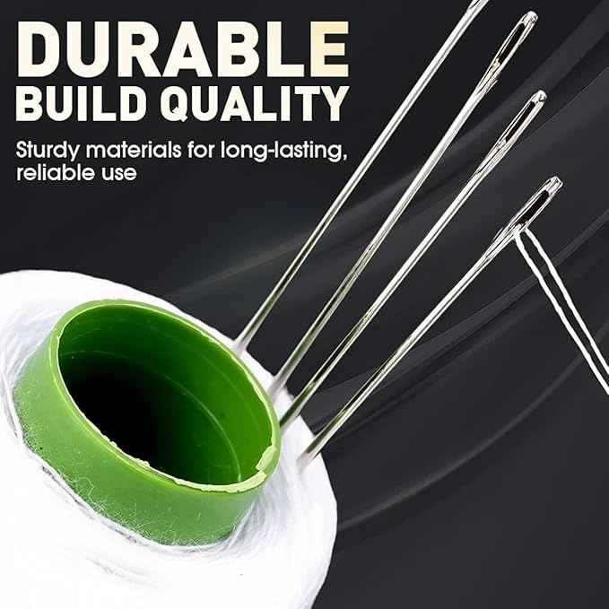 34PCS Big Eye Steel Sewing Needles Kit, 2026 New Stainless Steel Sewing Needle for Hand Sewing,Big Eye Steel Needles Set - Long & Thin Handmade Quilting & Sewing Needles Kit for DIY Sewing