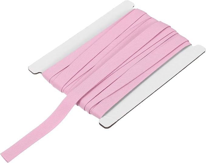 MECCANIXITY 2/5 Inch Double Fold Bias Tape Cotton Continuous Bulk Bias Tape for Sewing,Seaming Quilting Hemming Binding Crafts (Pink 6 Yards)