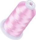 Simthread 5500Yds Embroidery Thread, 5000M High-Yardage 40WT 100% Polyester Thread – 170+ Vivid Colors, High-Speed Rated – Compatible with Brother, Singer, Janome & More - Light Rose Pink S073