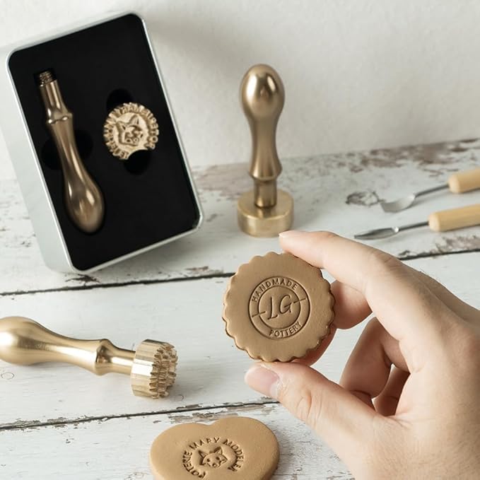 STAMTECH Custom Pottery Stamp for Clay - Personalize Clay Stamp Letter Stamp for Clay with Your Own Design Polymer Clay Tools Creat Unique Imprints in Clay Pottery (1Inch)