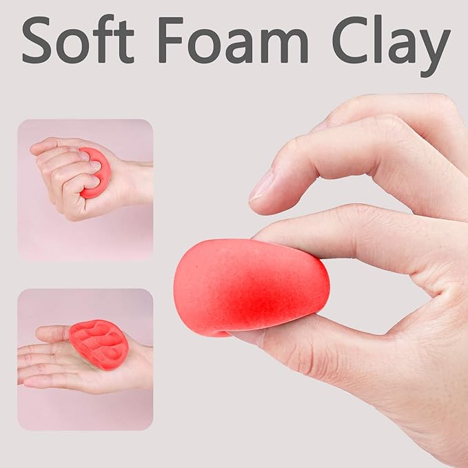 Cutedeer Red Air Dry Clay, 1.1lb Foam Modeling Clay, Soft Squishy Molding for Kids Adults, Arts & Crafts Project Slime Supplies(1.1lb - 1 Pack, Red)