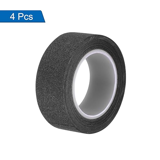 MECCANIXITY 4 Pcs 0.6 Inch x 11 Yards Glitter Washi Tape Black Crafting Tape Glitter Masking Tape Decorative Tape Self Adhesive Stick for Festival Decoration Scrapbooking,Planner,DIY