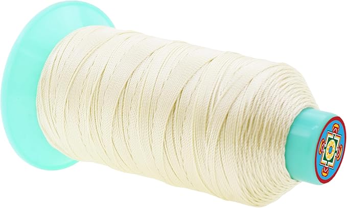 Mandala Crafts Size 277 840D T270 Bonded Nylon Thread - Ivory 800 YDs Tex 270 Heavy Duty Sewing Threads for Leather, Jeans, Weaving, Outdoor Marine Upholstery