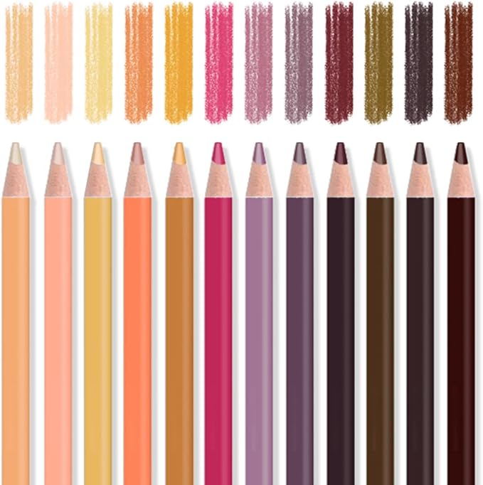 Mifuner 12Pcs Skin Colored Pencils Set, Oil Based Drawing Pencils, Pre-sharpened Wooden Professional Sketch Pencil Art Supplies for Adults, Coloring Books, No Duplicates