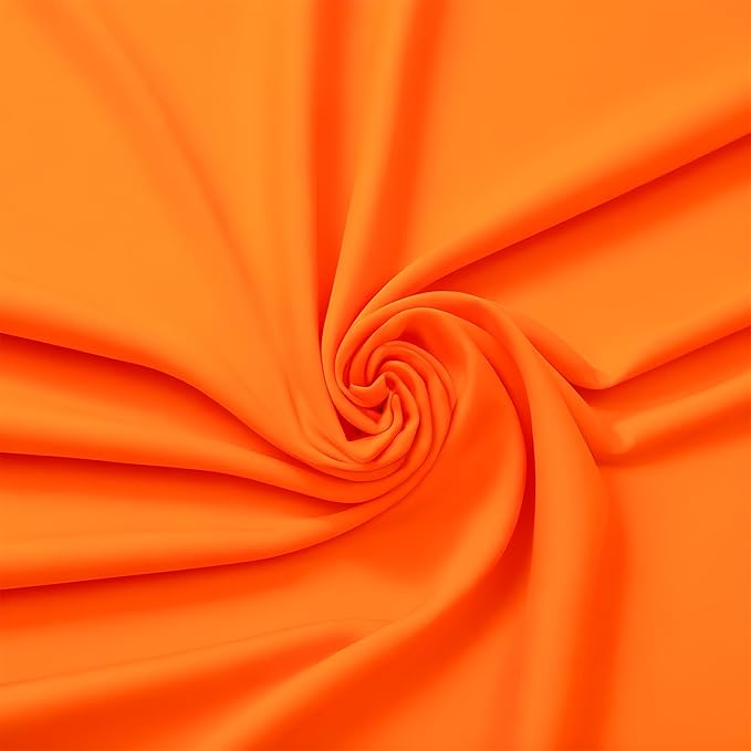 Nylon Spandex Fabric | 80% Nylon, 20% Spandex | Swimwear, Activewear Fabric | 4-Way Stretch | Sports, Dance, Yoga (Neon Orange, 5 Yard)