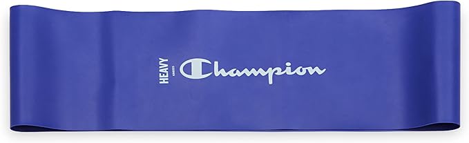 Champion Loop Resistance Bands (3-Pack, Grey/Red/Blue), Light/Medium/Heavy, Odor-Free, 4" Rubber + Latex Exercise Bands, for Strength Training and Physical Therapy, Includes Exercise Guide