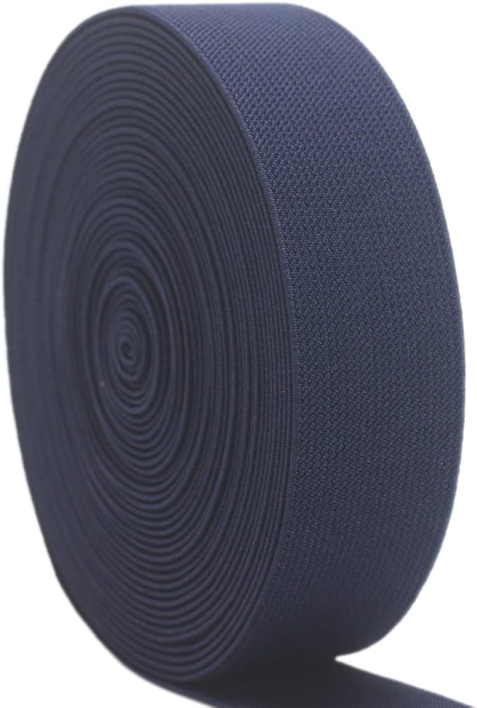 Navy Blue Wide Elastic Band for Sewing 1.5 inch 10 Yards Double-side Twill Woven Elasitc Stretch Straps Heavy Knit Elastic Waistband for Pants Wigs DIY Crafts & Projects