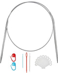 31inch (80cm) Stainless Steel Circular Knitting Needle Size US 2 (2.75mm) Metal Knitting Needles Set for Making Sweater Shawl Scarf