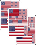 vmcoatdu America USA United States Flag Laser Printing Sticker 3 Pcs Decal in Multiple Sizes Stickers (Red America USA)