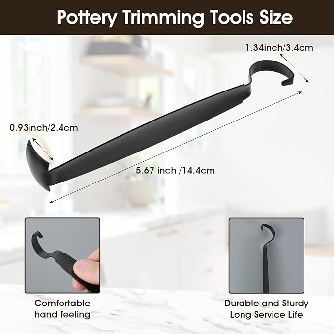 Double-Ended Pottery Trimming Tools for Clay and Ceramic Trim, Versatile Sharpened Pottery Tool for Ceramic Trimming Carving Sculpting, Potterys and Clay Artists Supplies