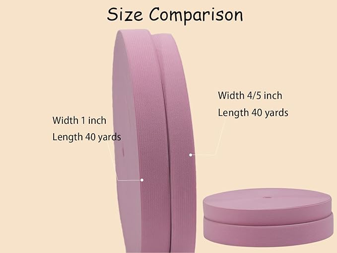 Pink Knit Elastic Band for Sewing 40 Yards 1 inch-25mm Flat Heavy Stretchy Elastic Straps Elastic Band Spool Band for DIY Craft-Bedspread-Clothing-Pants Waistband-Wigs-Skirts- DIY Projects
