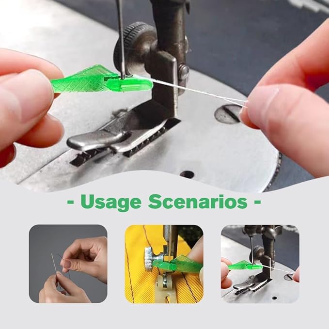 Sewing Machine Needle Threader - 2024 New Quick DIY Hand Threader, Upgraded Automatic (Yellow, 6 Pcs)