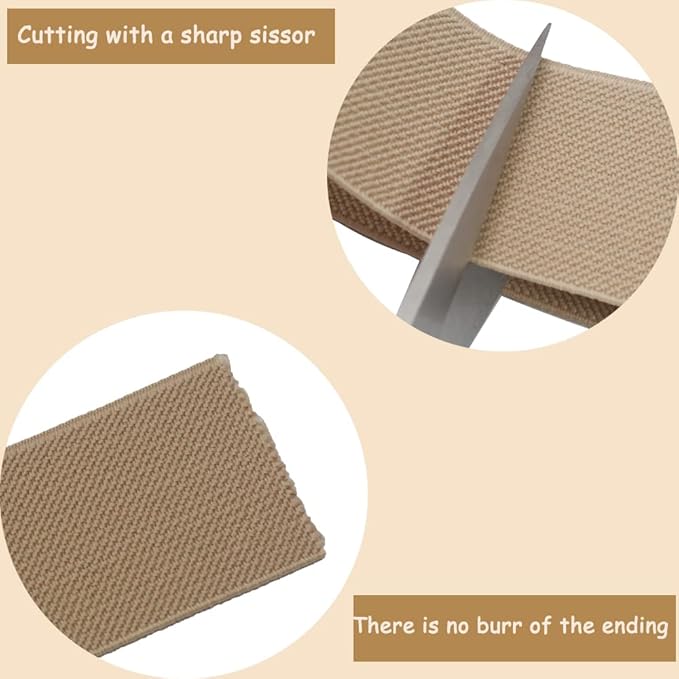 Khaki Knit Elastic Band For Sewing 1-1/2 inch 10 Yards -38mm Flat Heavy Stretchy Elastic Straps Elastic Band Spool for DIY Craft-Bedspread-Clothing-Pants Waistband-Wigs-Skirts- DIY Projects