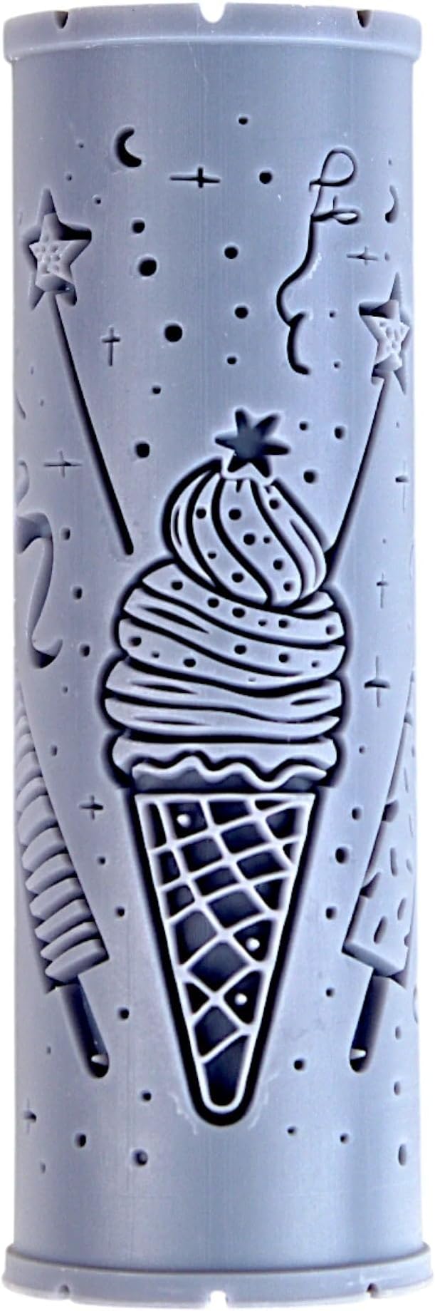 Ice Cream Cone Clay Texture Roller (4") - America Set #01 - Embossing Pattern Roller for Polymer & Ceramic Clay, Pottery & Crafts