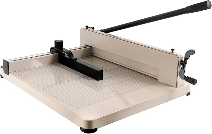 Heavy Duty Paper Cutter 17", Guillotine A3 Paper Cutter, 400 Sheets Capacity Paper Trimmer, Double Safety Protection Durable HSS Blade for Cutting Paper