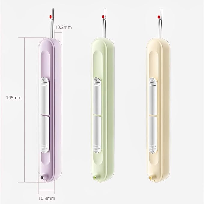Upgraded 2 in 1 Automatic Needle Threaders Seam Ripper,Quilting Supplies Sewing Kit,Quick Sewing Machine Loop Needle Threaders (2PCS-Purple,Green)