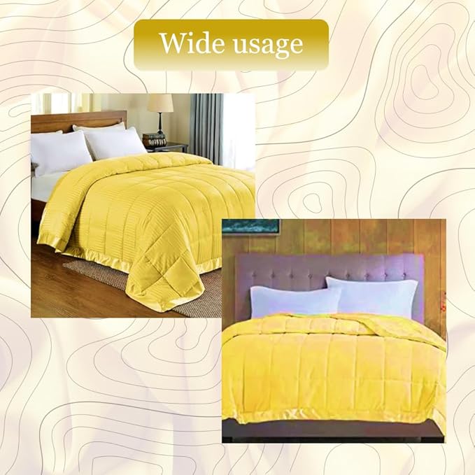 Yellow Satin Blanket Binding 2 Inch x 4 3/4 Yards Single Fold Tape for Quilt Edging Smooth Finish Easy to Sew On Durable Trim Material Ideal for Blanket Crafts DIY Projects Sewing