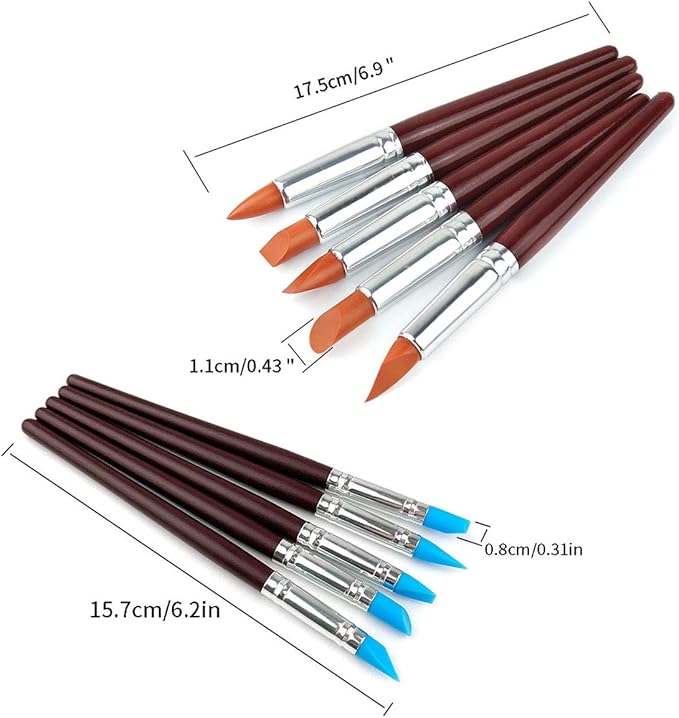 Hamineler 25 Pcs Clay Sculpting Tools Polymer Stylus Tool Set, Clay Shaping Tools Rubber Brushes Wipe Out Tool for Sculpture Pottery, Blending, Drawing