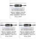 DecoArt Americana Decor Satin Enamels Acrylic Paint, Pure White, ADSA02, 8 fl oz, Jar (3 Pack)