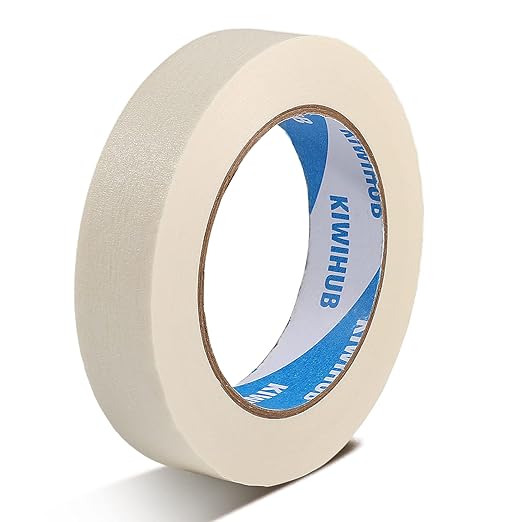 Beige White Painters Tape,1 inch x 60 Yards - Medium Adhesive White Masking Tape for Painting,Labeling,DIY Crafting, Decoration and School Projects