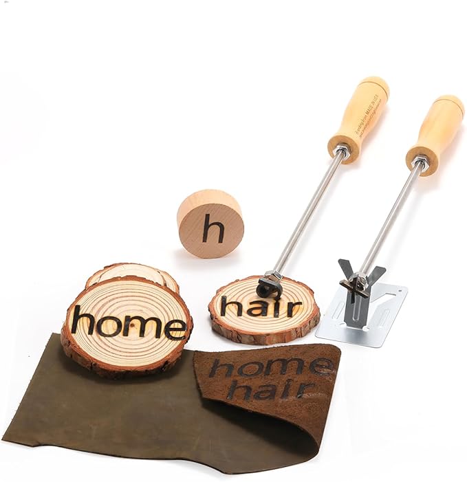 26 Pcs 1" Lowercase Letters Branding Iron for Wood, Hats, Leather, Alphabet Branding Iron for BBQ Steak Bread & Personalized Gifts, with Wooden Box and 2 Handles (Lowercase Letter a-z)
