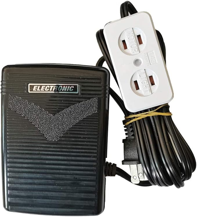 YICBOR Sewing Machine Foot Control Pedal with Cord (110/120V), Light + Motor Block #FC-143