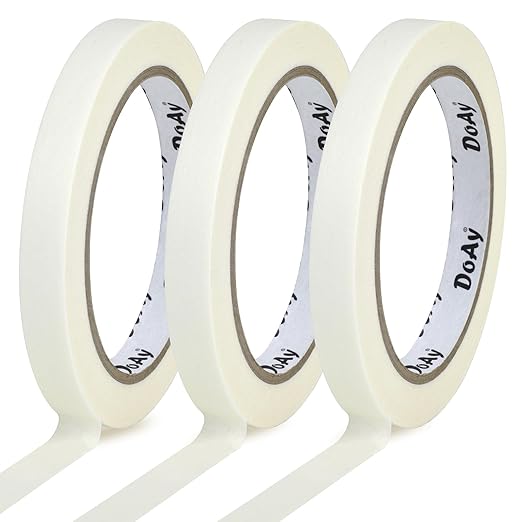 3 Pack White Masking Tape - Painters Tape 0.50 Inch Wide - Multi-Surface, Water Resistant, Indoor & Outdoor Use - 270FT Total - Artist Tape for Paint, Wall, Watercolor (#4010)