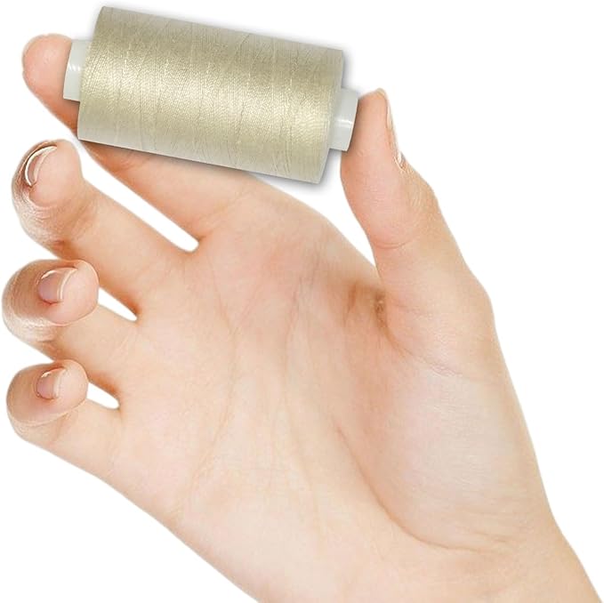 All Purpose Sewing Thread-2 Spools of Hand Polyester Sewing Thread for Sewing Machine for Hand and Machine Sewing(Light Beige, 2 spools)