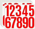 10 Sheets Vinyl Mailbox Number Stickers - Self-Adhesive Address Labels for Cars, House Doors, Windows & Metal Mailboxes (Red, 3 inch)