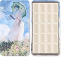 Portable Watercolor Paint Palette with Tins, Lightweight Empty Full Pans with Magnetic Squares, Metal Paint Tray Palettes for Travel, Acrylics Painting and Art, 20Full Pans,Monet