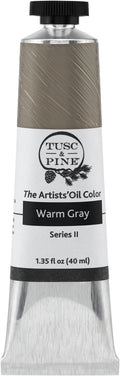Tusc & Pine Artist Oil Paint - Warm Grey, 40 ml, Non-Yellowing, Rich & Creamy Consistency, Maximum Pigment Load, Small Batch Milled Oil Paints Made in the USA for Professional Artists