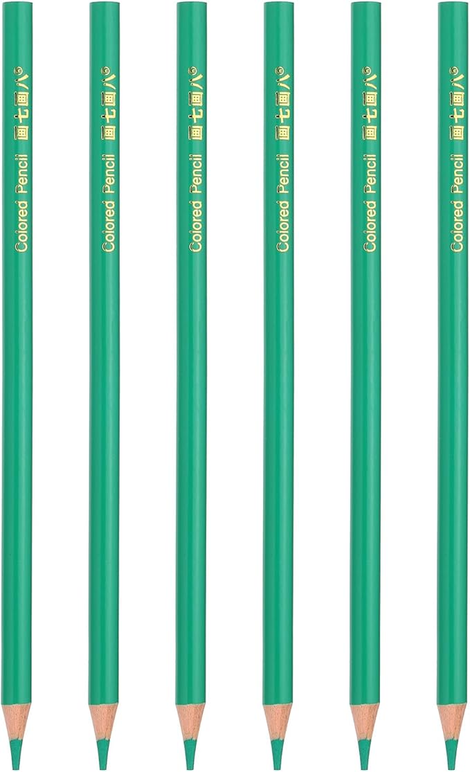 PATIKIL Sapphire Green Colored Pencils Set,6 Pcs Oil Color Pencils Wooden Coloring Drawing Pencil for Artists Art Painting